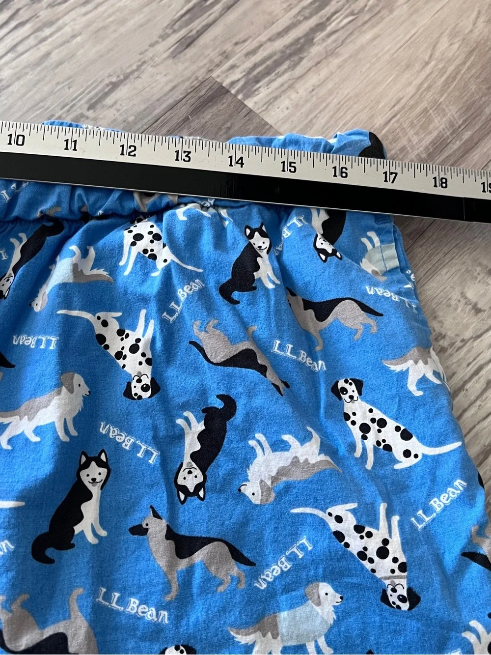 LL Bean Dog Print Pajama Pants Women Sz L Blue Cotton/Spandex NWOT Dog Lover